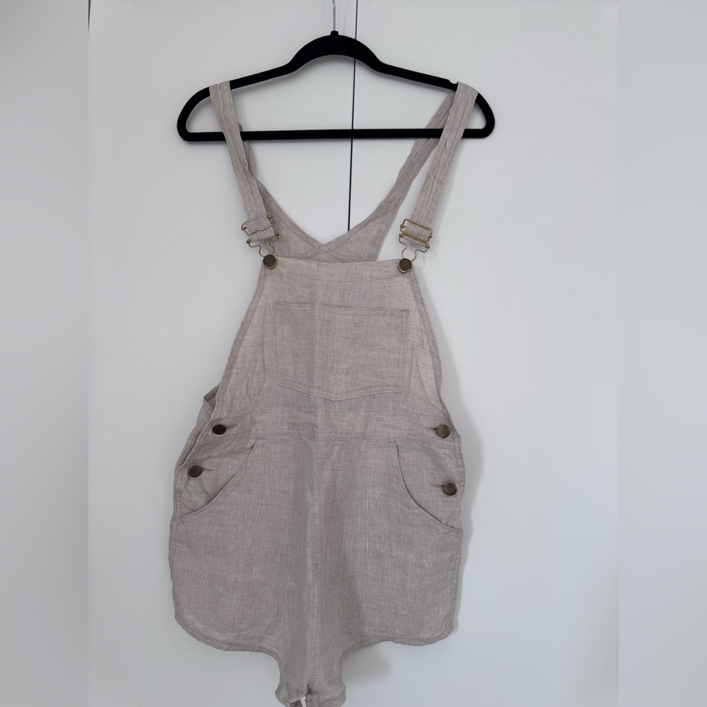 WeWoreWhat Tan Overalls Lightweight Adjustable Straps